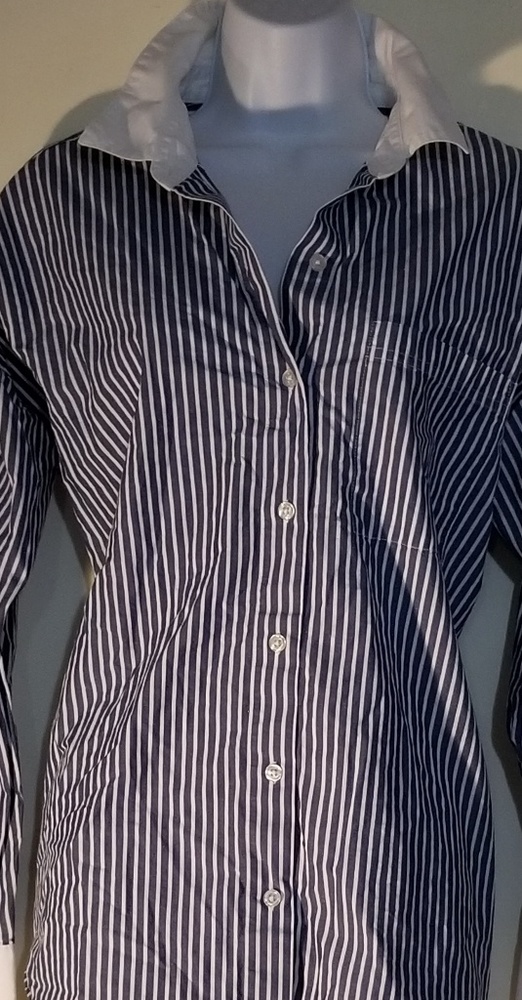 Blue and white button down